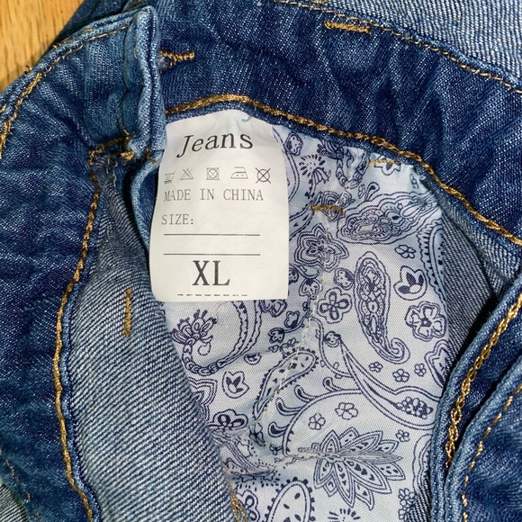 BASE GIRL NEW JENS Blue Distressed Overalls XL - Picture 8 of 14